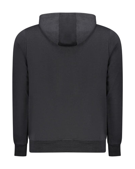 Black Cotton Men's Hooded Sweatshirt