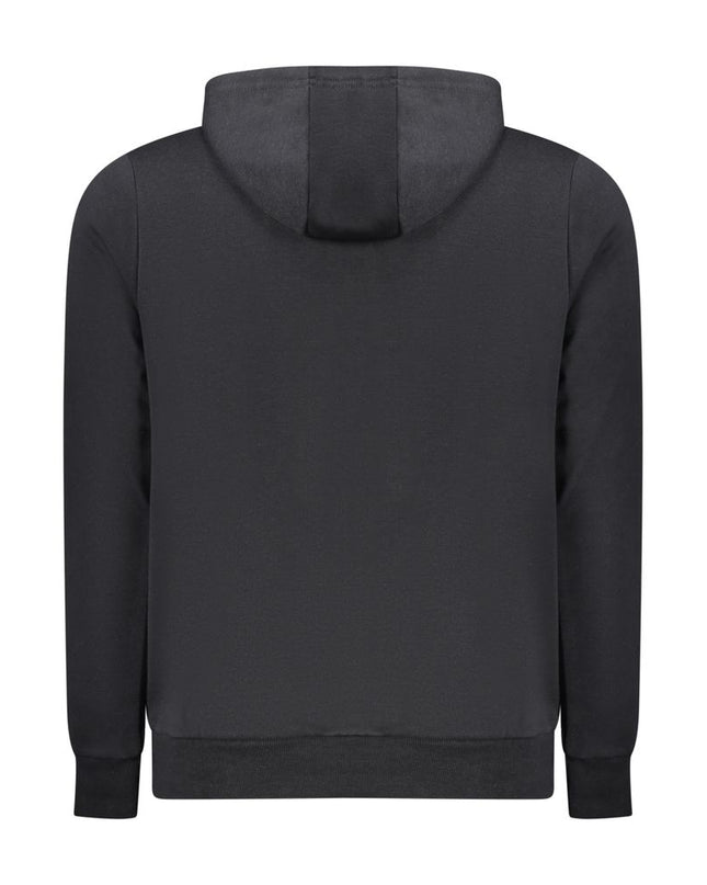 Black Cotton Men's Hooded Sweatshirt