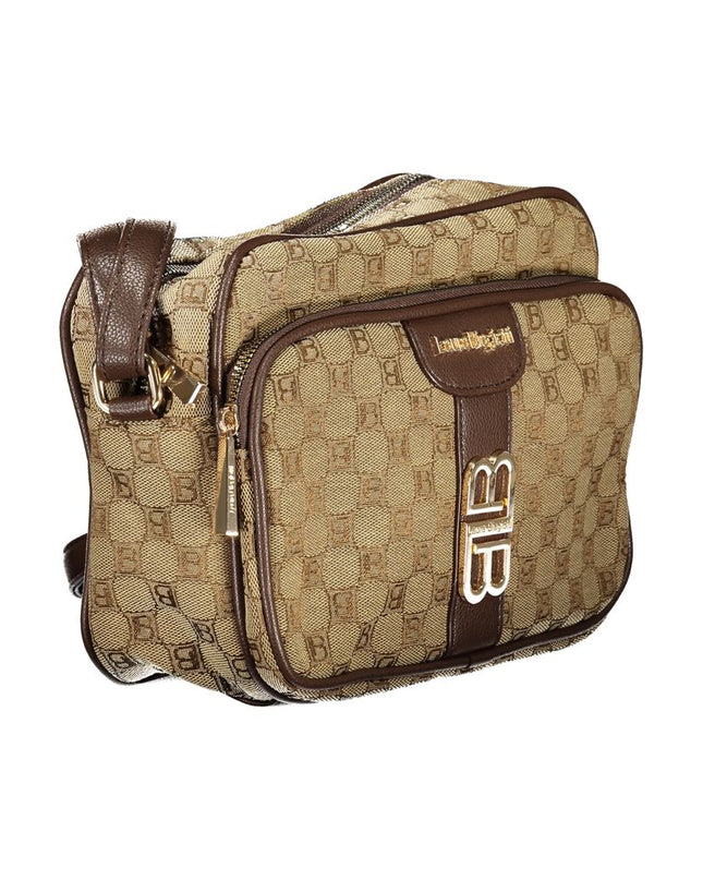 Beige Polyester Women's Shoulder Bag