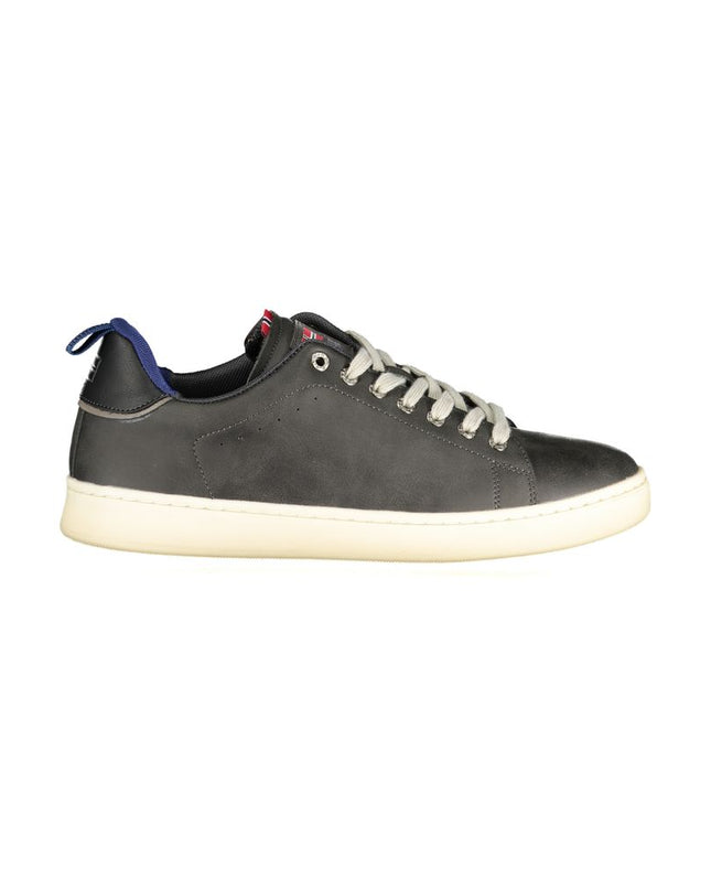 Black Polyurethane Men Sneaker