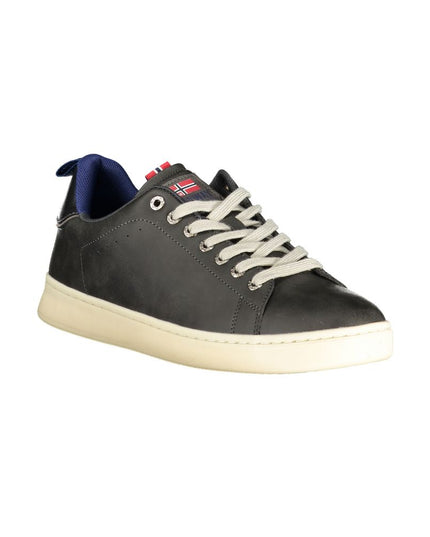 Black Polyurethane Men Sneaker