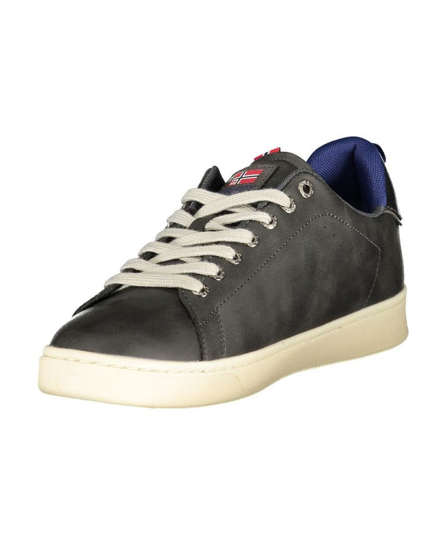 Black Polyurethane Men Sneaker