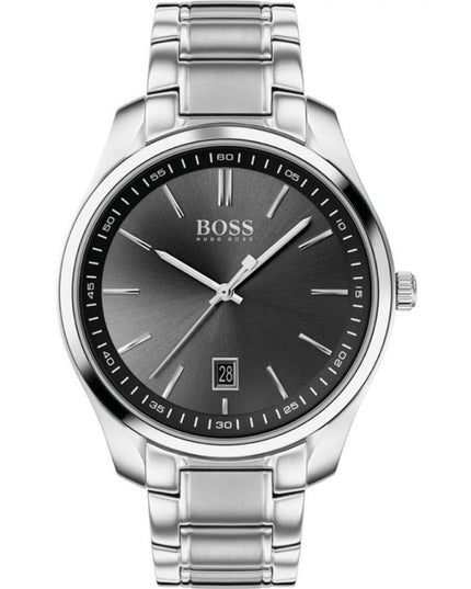 Gray Stainless Steel Dress Watch