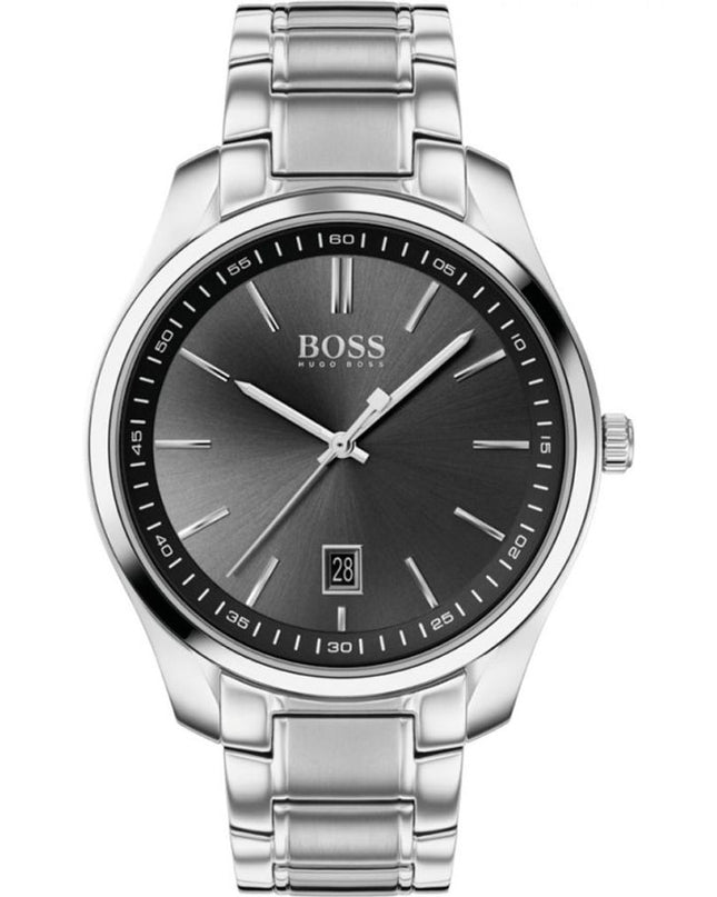 Gray Stainless Steel Dress Watch