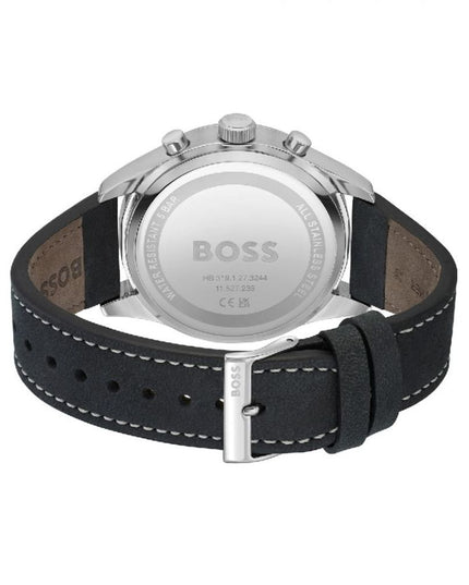 Black Leather Dress Watch