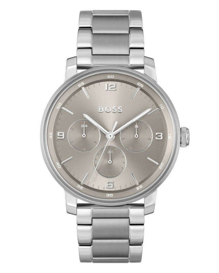 Gray Stainless Steel Dress Watch