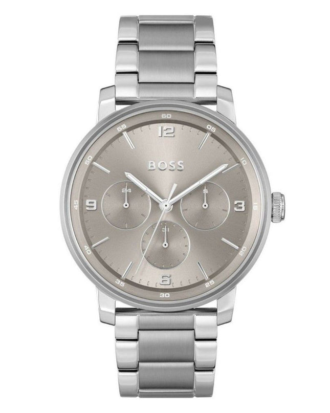 Gray Stainless Steel Dress Watch