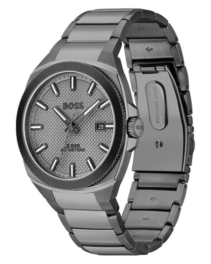 Gray Stainless Steel Dress Watch