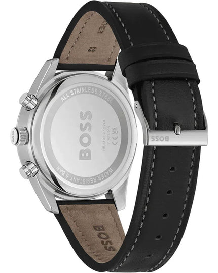 Black Leather Dress Watch