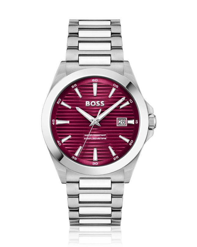 Gray Stainless Steel Dress Watch