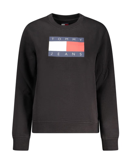 Black Cotton Women Sweatshirt