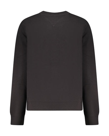 Black Cotton Women Sweatshirt