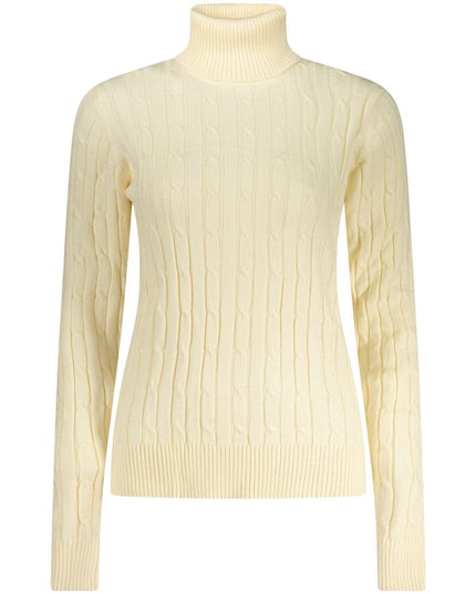 White Viscose Women's Turtleneck Sweater