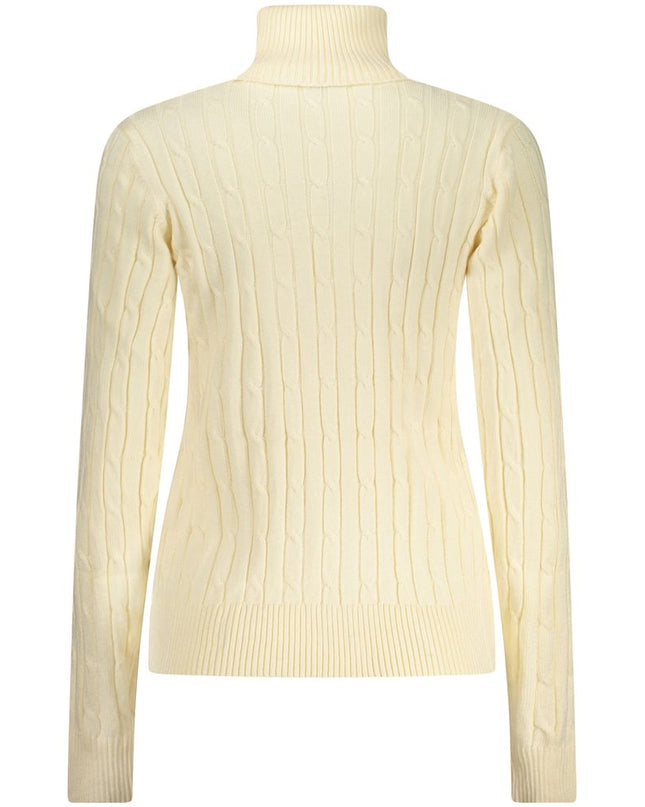 White Viscose Women's Turtleneck Sweater