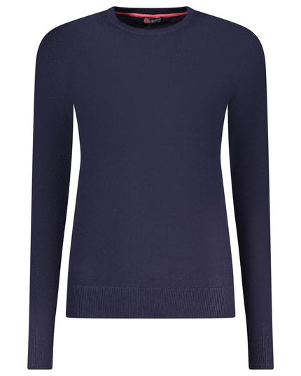 Blu Viscose Donna Maglia