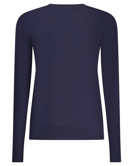 Blu Viscose Donna Maglia