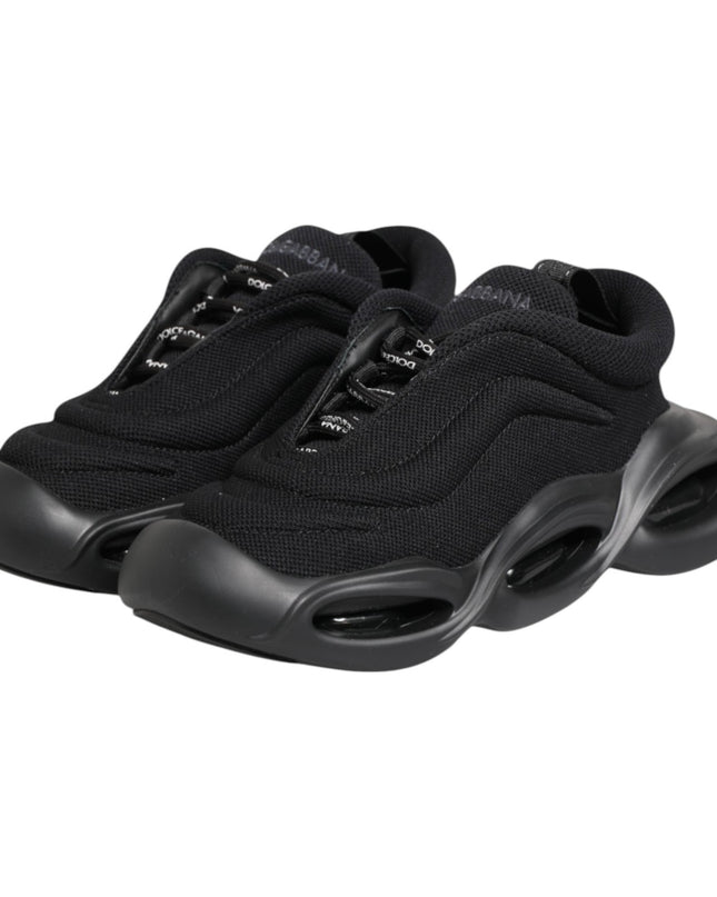 Black Slip On Low Top Wave Sneakers Shoes