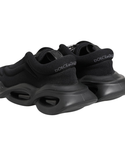 Black Slip On Low Top Wave Sneakers Shoes