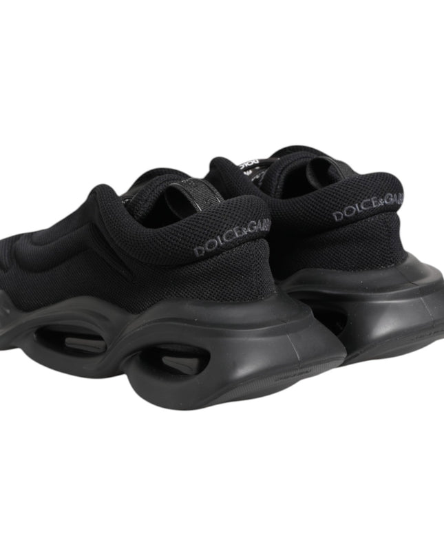 Black Slip On Low Top Wave Sneakers Shoes
